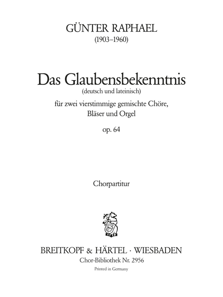 Das Glaubensbekenntnis Op. 64