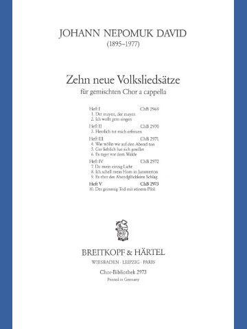 10 neue Volksliedsätze