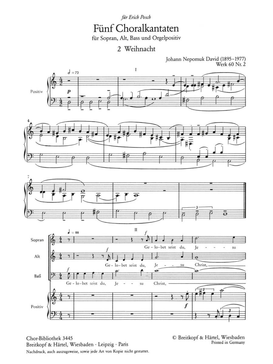 5 Choral Cantatas Werk 60