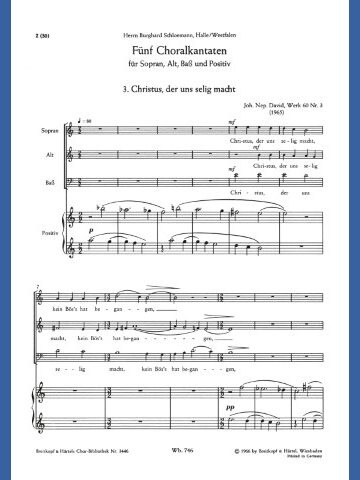 5 Choral Cantatas Werk 60