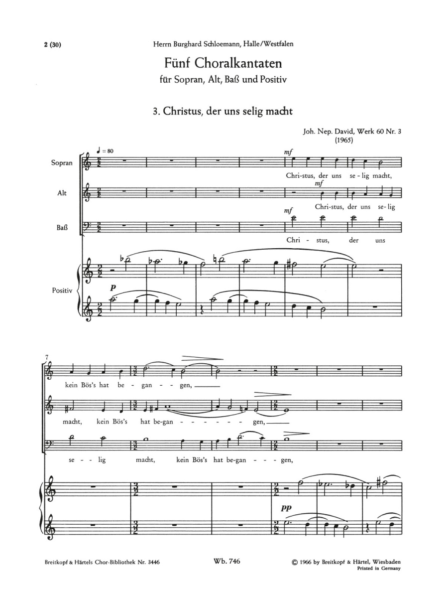 5 Choral Cantatas Werk 60