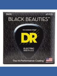 DR Strings BKB-45 BLACK BEAUTIES BLACK Colored Bass Strings, 45-105