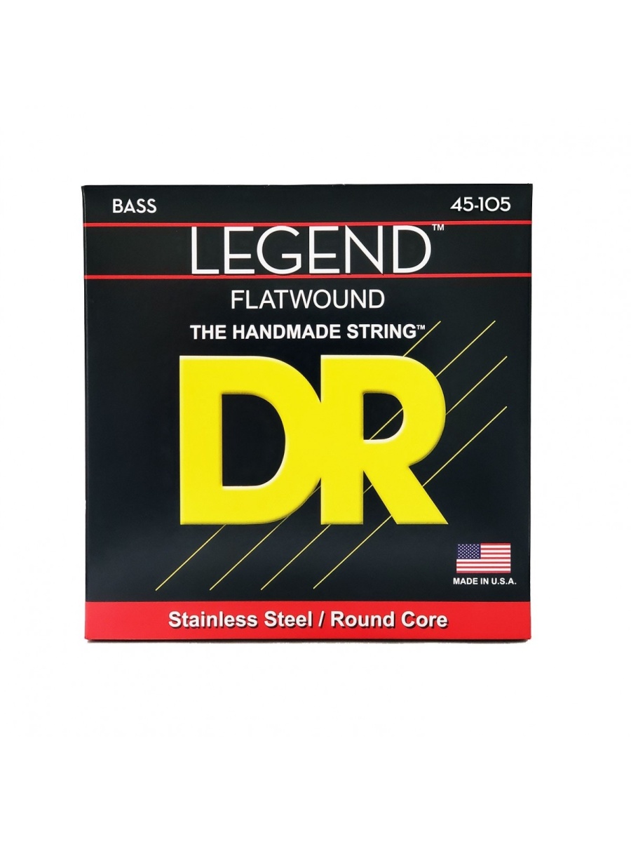 DR Strings FL-45 LEGEND Polished Flatwound Bass Strings, 45-105