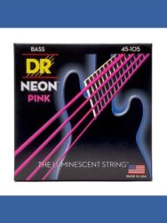 DR Strings NPB-45 HI-DEF NEON PINK Colored Bass Strings, 45-105