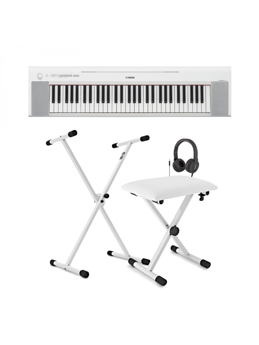 Yamaha Piaggero NP15 Portable Digital Piano, White inc. Accessories